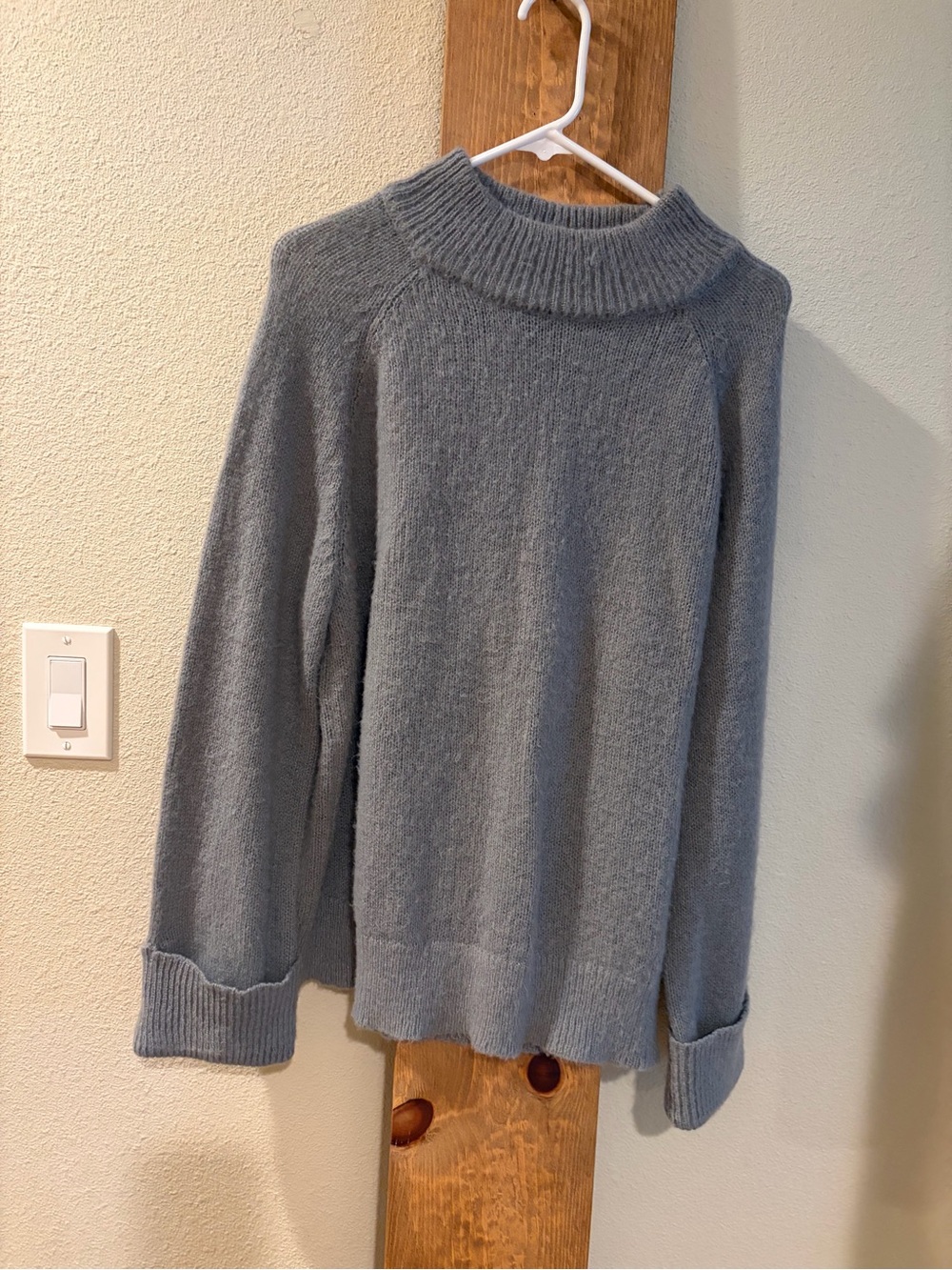 Together Soft Gray Ribbed Mock Neck Sweater